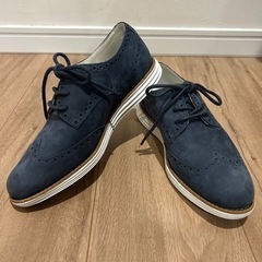 Cole Haan コールハーン　ネイビー スエード ウィングチップ　ローファー 　の画像