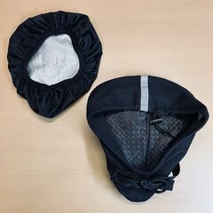 肉厚クッションサドルカバー（ブラック）レインカバー付きの画像