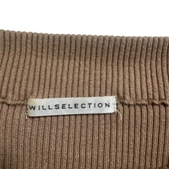 WILLSELECTION ベージュリブ編み長袖ニットの画像