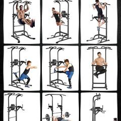 Wolfyok 懸垂マシン チンニングスタンド 多機能マルチジム 耐荷重200kg 高さ調節可 ディップス対応の画像