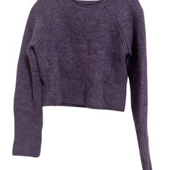 GU パープル クロップドニット 長袖 Lの画像
