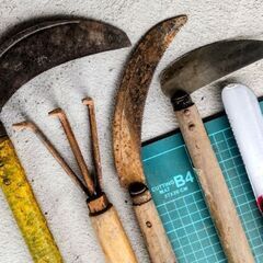 🍓 昔ながらの手道具8点セット／園芸・大工・家庭菜園に／味わいのある鉄製工具たち😊の画像