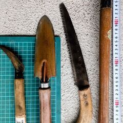 🍓 昔ながらの手道具8点セット／園芸・大工・家庭菜園に／味わいのある鉄製工具たち😊の画像