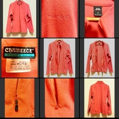 暖かい　mont-bell シャミース　フリースジャケット　ピンクオレンジ　美品の画像