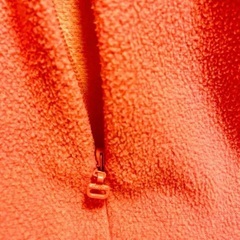 暖かい　mont-bell シャミース　フリースジャケット　ピンクオレンジ　美品の画像