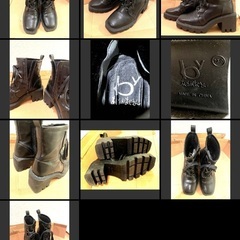 歩きやすい　あしながおじさん　厚底ブーツ　黒色　サイズ23cm  ヒール7cm  美品の画像