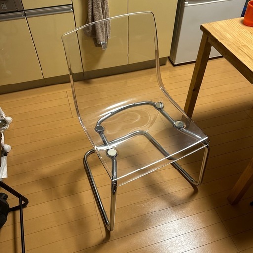 IKEA トービアス チェア 透明 椅子 クロムメッキ
