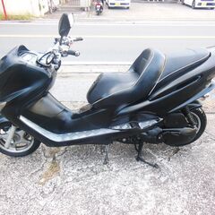 希少　YAMAHA マジェスティ125FI  エアロカウル マフラー他多数改造　高額かけたフルカスタム マッドブラック　セル始動 軽整備済 マジェスティーめったに出ない1台です。の画像