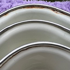 【レトロ】スチールトレー3枚セットの画像