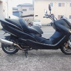 希少　YAMAHA マジェスティ125FI  エアロカウル マフラー他多数改造　高額かけたフルカスタム マッドブラック　セル始動 軽整備済 マジェスティーめったに出ない1台です。の画像