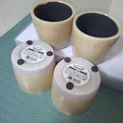 未使用４個　DULTON　貫入アイボリー　植木鉢４個セット（サボテン等観葉植物）の画像