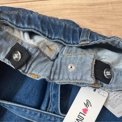 【新品】byLOVEit サスペンダー付きデニムパンツ160cmの画像