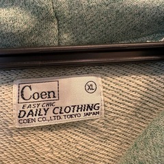 coen パーカー xl ジップアップパーカー　コーエン　の画像