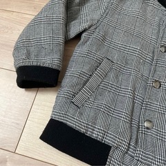 petit main チェック柄ジャケット110cmの画像