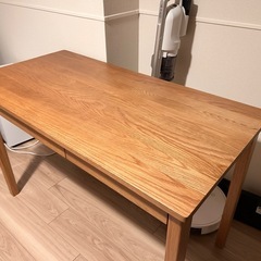 無印良品の木製デスク・オーク材（机、ワークデスク、学習机、テーブル）の画像