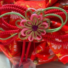 七五三  作り帯　京舞　刺繍　花飾り付き　豪華の画像