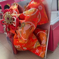 七五三 作り帯　京舞　豪華刺繍　花飾り付きの画像