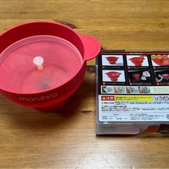 maruhiro ポップコーンメーカー【電子レンジでチンするだけ／簡単折りたたみ収納/家庭用電子レンジ調理器/簡単丸洗い／シリコン製】国内メーカー（ビ ビットレッド）の画像