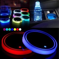 7LEDコースター 光るドリンコースター2個セット バッテリー内蔵充電コースターの画像