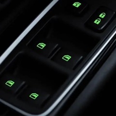 車ドア窓発光ボタンステッカーリフトカースタイリングシールの画像