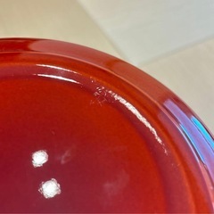 桔梗の花の模様の入った丸盆　合成漆器　の画像