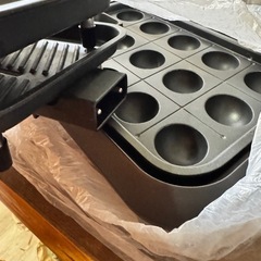 ジャンクrecolte レコルト ホットプレート たこやき器 たこ焼きプレート 2way コンパクト フラットプレート 丸洗い可能　の画像