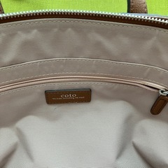 【美品】coto コト トートバッグ トート バッグ かばん ブラウン 革 茶色 収納 レザー ショルダーバッグ MIYABIYA ミヤビヤの画像