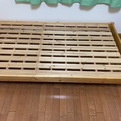 木目調　シングルベッド　フレーム　スノコの画像