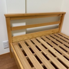 木目調　シングルベッド　フレーム　スノコの画像