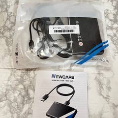 HDMIスプリッター 1入力4出力 同時出力 HDMI 分配器 4K HDCP 1.4 3D 対応 PC用 高速2.0ケーブル（1.2m）付き アルミ製の画像