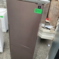 NO B651🌈福岡市内配送設置無料✨🌈SJ-PD27D-T 冷蔵庫 プラズマクラスター冷蔵庫 ブラウン系 [271L /2ドア /右開きタイプの画像