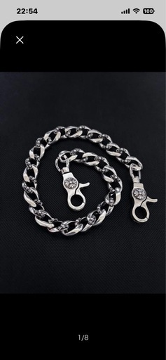 ウォレットチェーン ファンシー ネックレス ダブルしシルバークリップ シルバー925 刻印