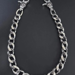 ウォレットチェーン ファンシー ネックレス ダブルしシルバークリップ シルバー925 刻印の画像