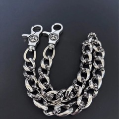 ウォレットチェーン ファンシー ネックレス ダブルしシルバークリップ シルバー925 刻印の画像