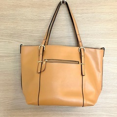 【難あり】BARCOS バルコス トートバッグ トート バッグ かばん ベージュ 革 茶色 収納 日本ブランド レザー ショルダーバッグ 肩掛けの画像