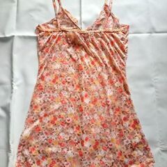 DREA my MINX オレンジ系花柄 キャミソール エンパイヤライン フリル レース リボン サイズMの画像