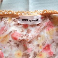 DREA my MINX オレンジ系花柄 キャミソール エンパイヤライン フリル レース リボン サイズMの画像