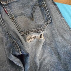 Levi’s 502 W31 革(茶色)パッチ リーバイス　USEDの画像