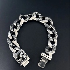 しシルバーブレスレット ボックス クロス ファンシー アクセサリー シルバー925 の画像