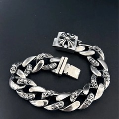 しシルバーブレスレット ボックス クロス ファンシー アクセサリー シルバー925 の画像