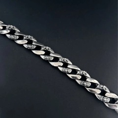 しシルバーブレスレット ボックス クロス ファンシー アクセサリー シルバー925 の画像