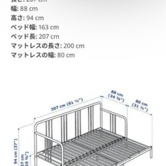 【東京】IKEA FYRESDAL ソファ シングルベッド ダブルベッド 廃盤の画像