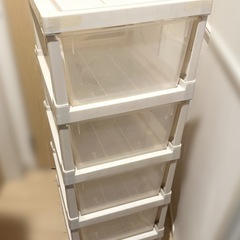 5段 収納ボックス ホワイトの画像