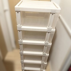 5段 収納ボックス ホワイトの画像