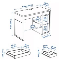 IKEA MICKE 机　デスク　ホワイトの画像