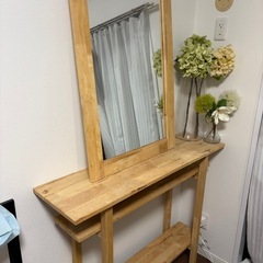 木製ドレッサー・ナチュラルの画像