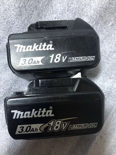 ③マキタ18vバッテリーBL1830B、中古美品バッテリー、２個