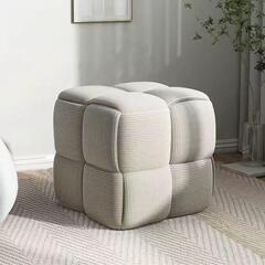 【新品】ドレッサースツール クッション付き 椅子 メイクチェア アイボリー ホワイトの画像