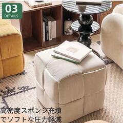 【新品】ドレッサースツール クッション付き 椅子 メイクチェア アイボリー ホワイトの画像