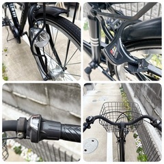 【26インチ】自転車 ママチャリ ブラック 6段変速 オートライトの画像